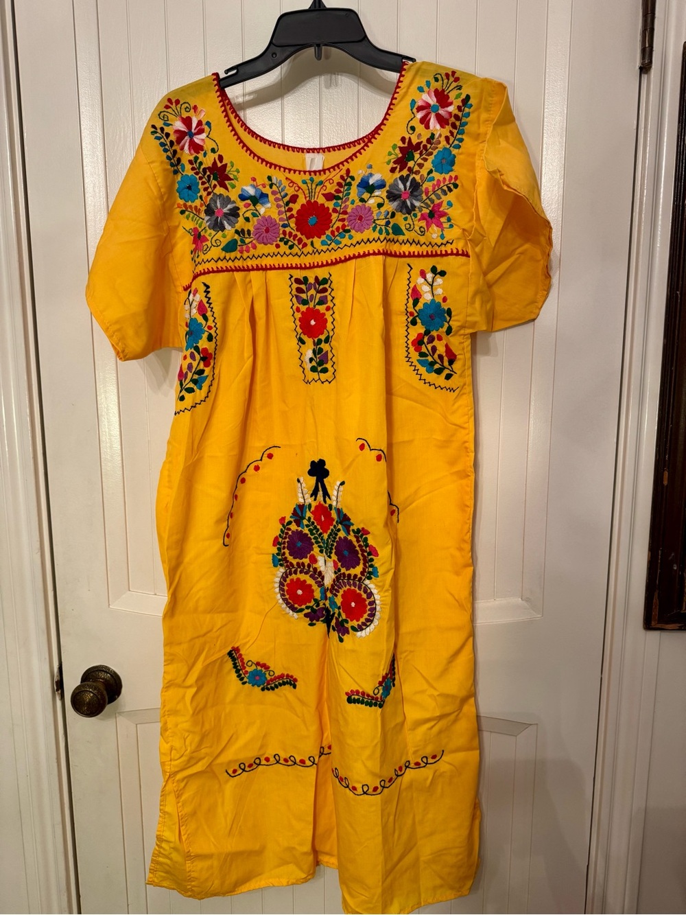 Source Unknown Yellow Embroidered Maxi Dress